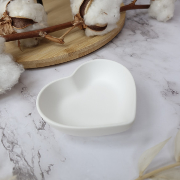 Petit pot cœur en éco résine - blanc