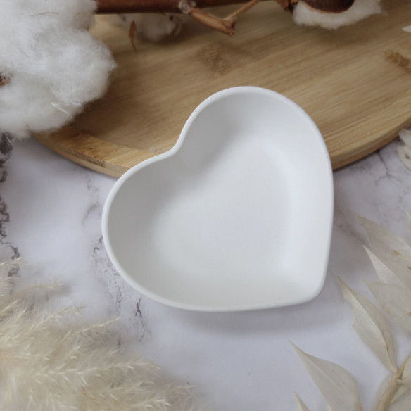 Petit pot cœur en éco résine - blanc