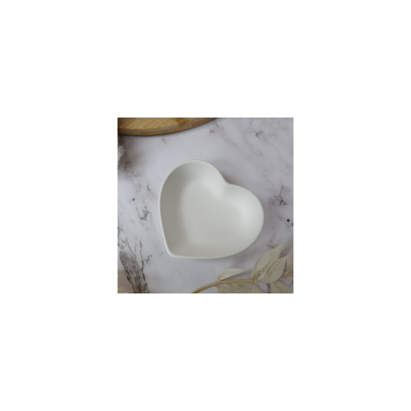 Petit pot cœur en éco résine - blanc
