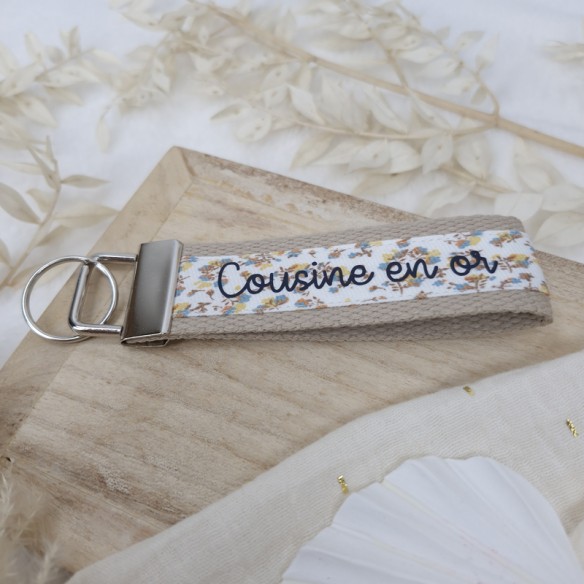 porte-clés-cousine-or-idee-cadeau