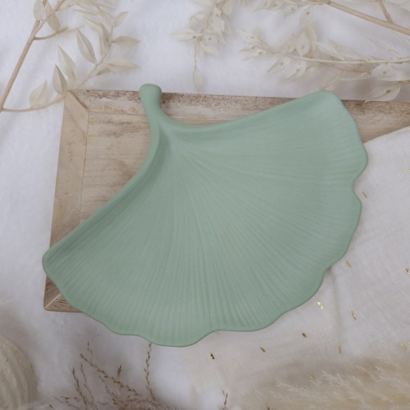 Plat feuillage en éco résine - vert nature