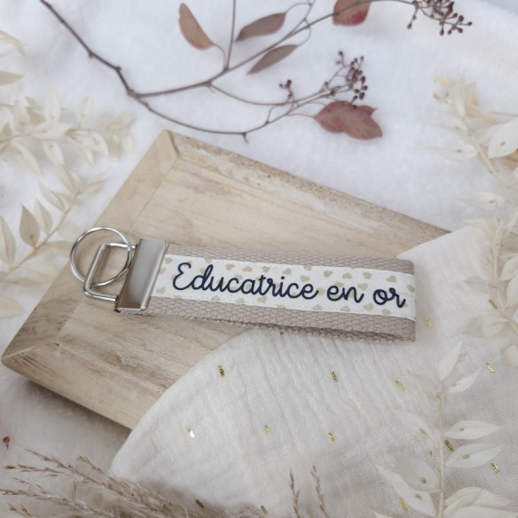 Porte-clés "Educatrice en or"