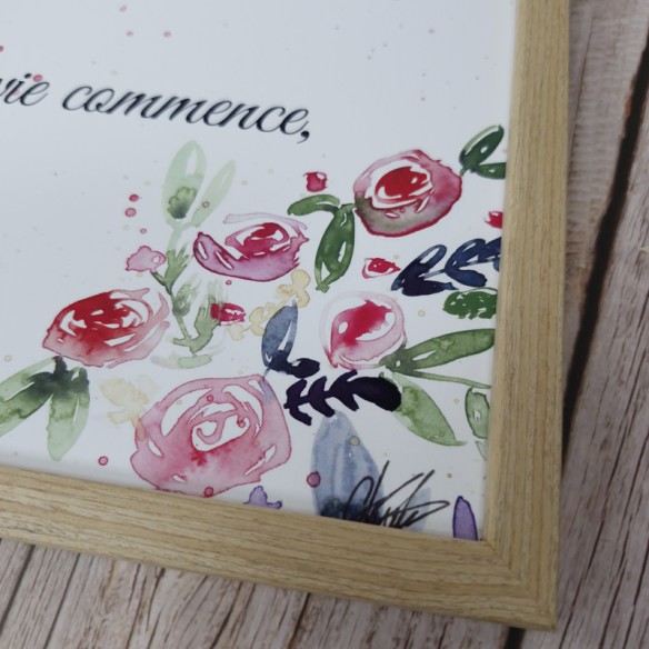 Cadre citation A4 "La famille c'est là où la vie commence et où l'amour ne finit jamais."