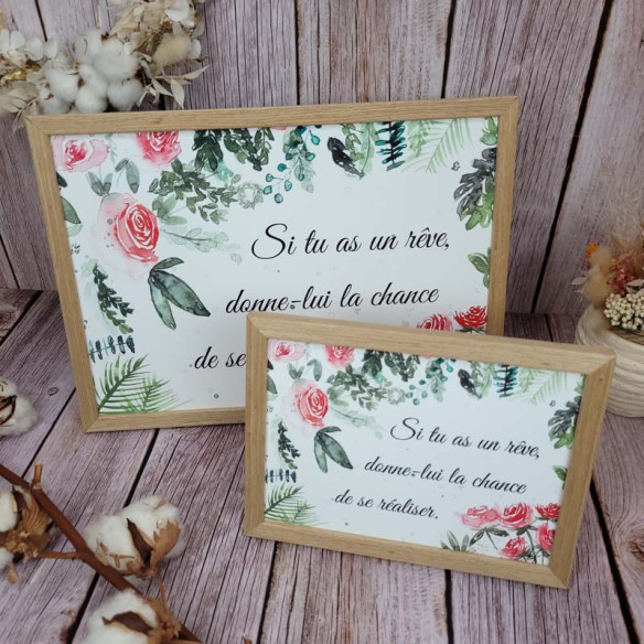 Cadre citation 13cm x 18cm "Si tu as un rêve..."
