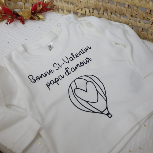 Petit pull personnalisé "Bonne St-Valentin papa d'amour" Taille 50/56 2