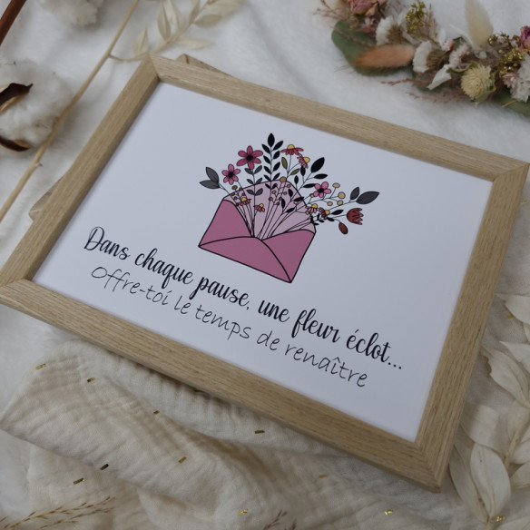 Cadre citation "Dans chaque pause, une fleur... 2