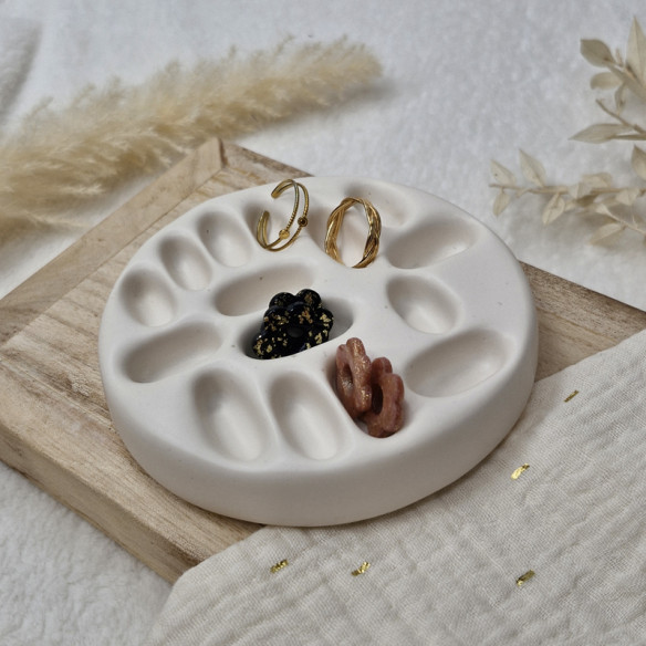Porte bijoux en Jesmonite - blanc 2