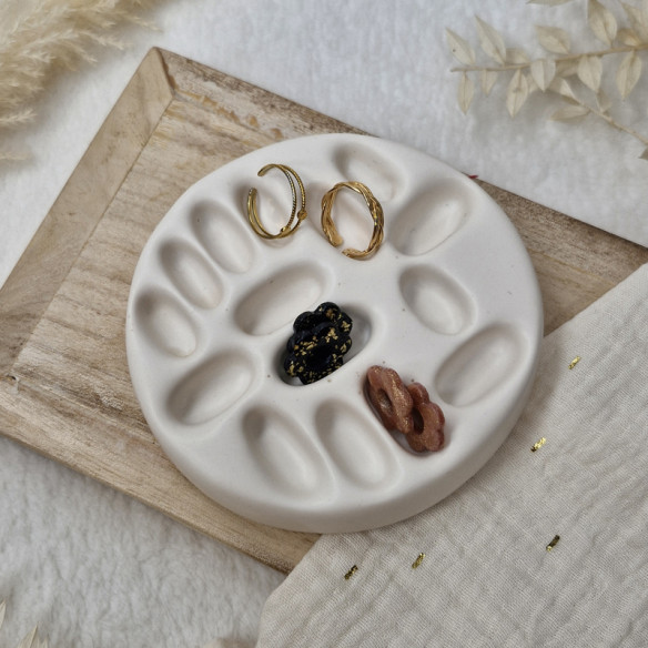 Porte bijoux en Jesmonite - blanc