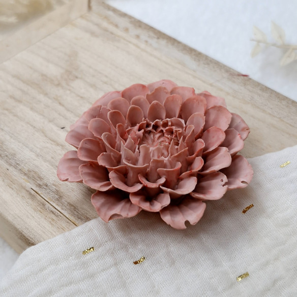 Fleur déco en Jesmonite - vieux rose