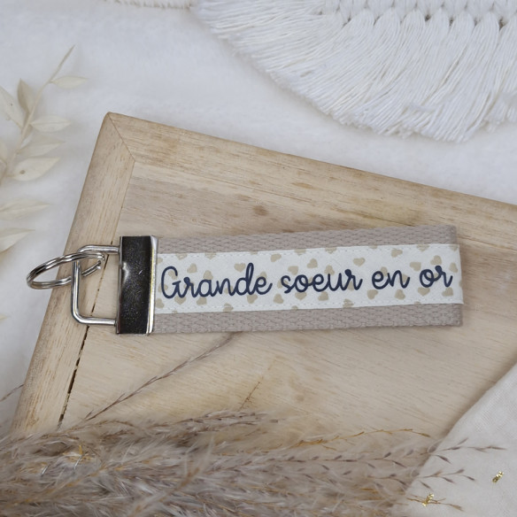 Porte-clés "Grande sœur en or"
