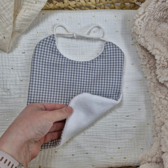Bavoir bébé en tissu, arrière micro éponge ultra douce et absorbante