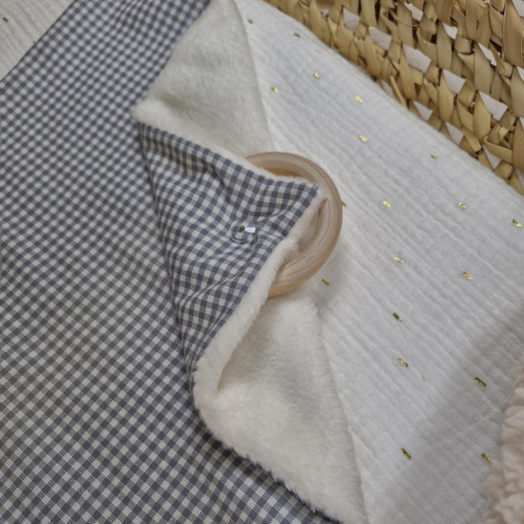Doudou 3 en 1 en tissu, accessoire pour bébé, anneau dentition, porte sucette et doudou