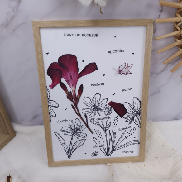 Cadre décoratif "L'art du bonheur" A4