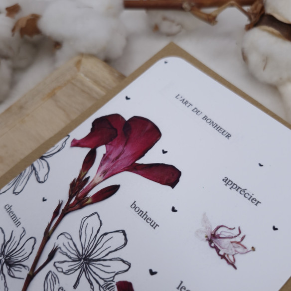 Carte citation  "L'art du bonheur" avec enveloppe 10x15cm