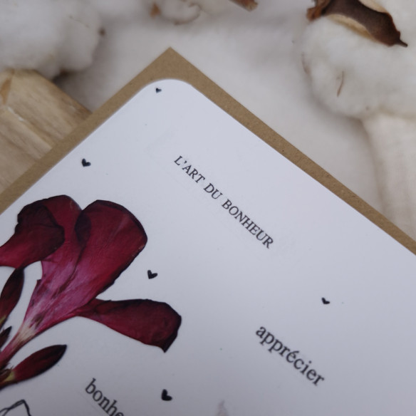 Carte citation  "L'art du bonheur" avec enveloppe 10x15cm