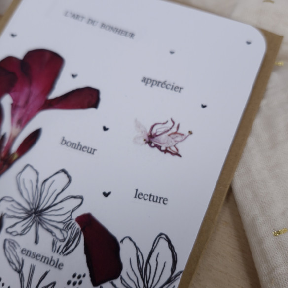 Carte citation  "L'art du bonheur" avec enveloppe 10x15cm