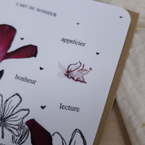 Carte citation  "L'art du bonheur" avec enveloppe 10x15cm