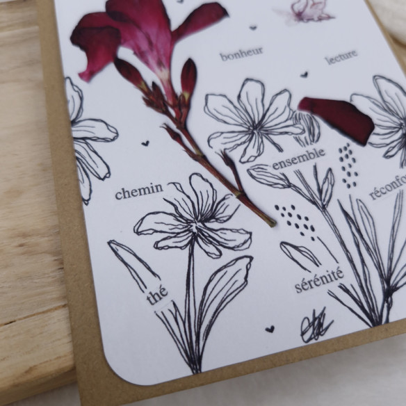 Carte citation  "L'art du bonheur" avec enveloppe 10x15cm