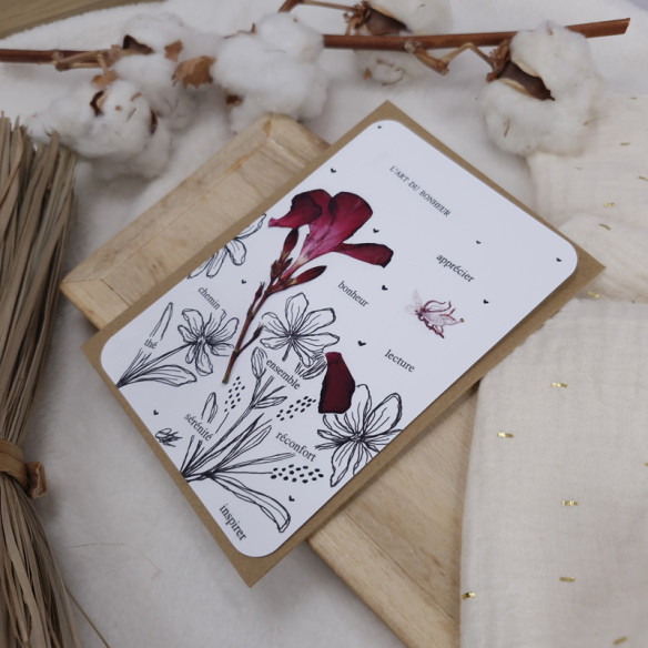 Carte citation  "L'art du bonheur" avec enveloppe 10x15cm