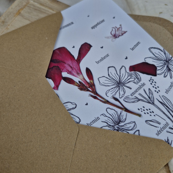 Carte citation  "L'art du bonheur" avec enveloppe 10x15cm