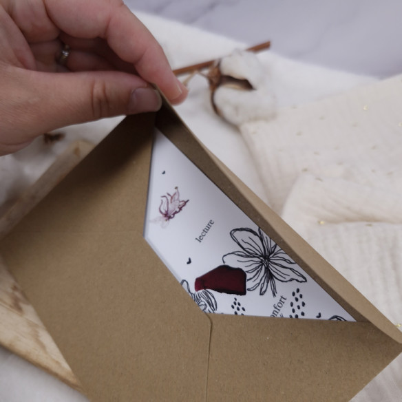 Carte citation  "L'art du bonheur" avec enveloppe 10x15cm