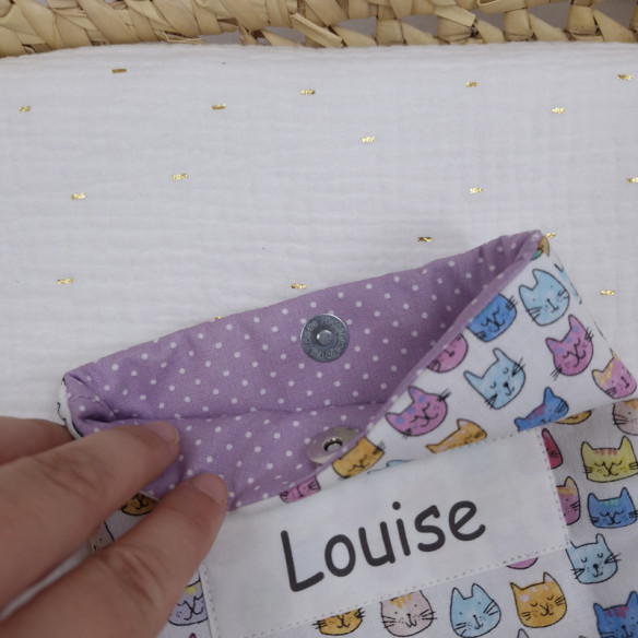 Petite pochette nomade - intérieur violet personnalisée