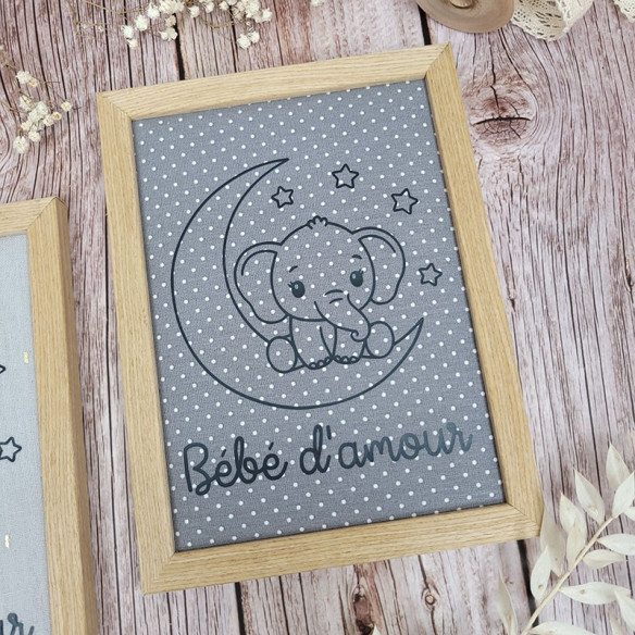 Cadre décoratif "noé" éléphant