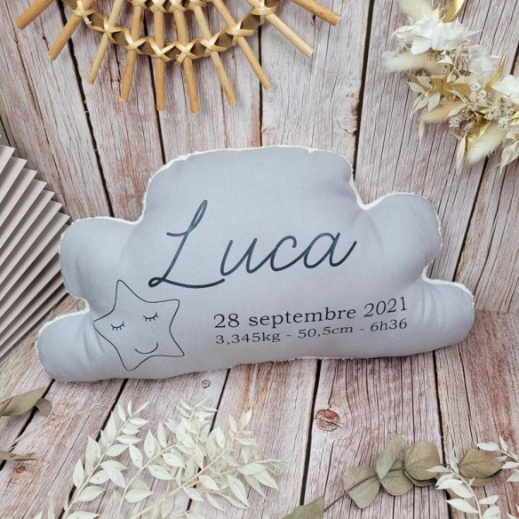 Coussin nuage grand format à personnaliser