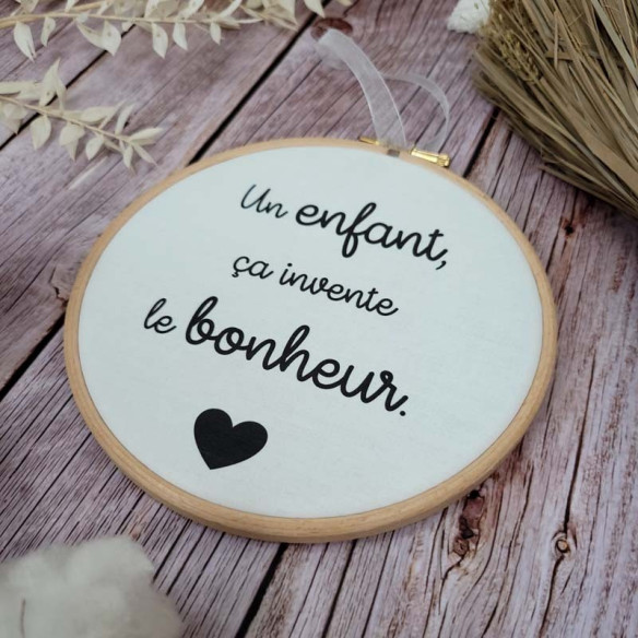 Tambour décoratif "Un enfant, ça invente le bonheur." 2