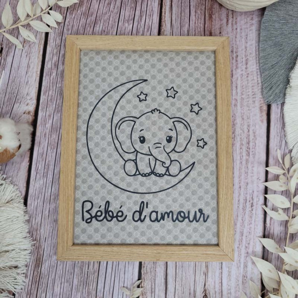 Cadre décoratif "louis" éléphant