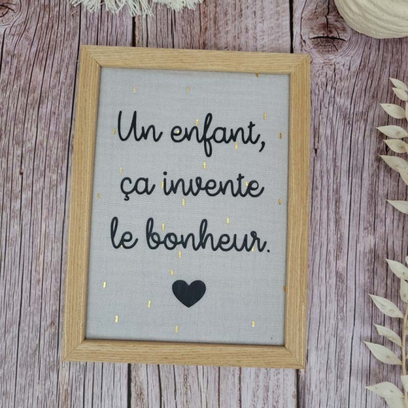 Cadre décoratif "stratus" un enfant ça invente le bonheur