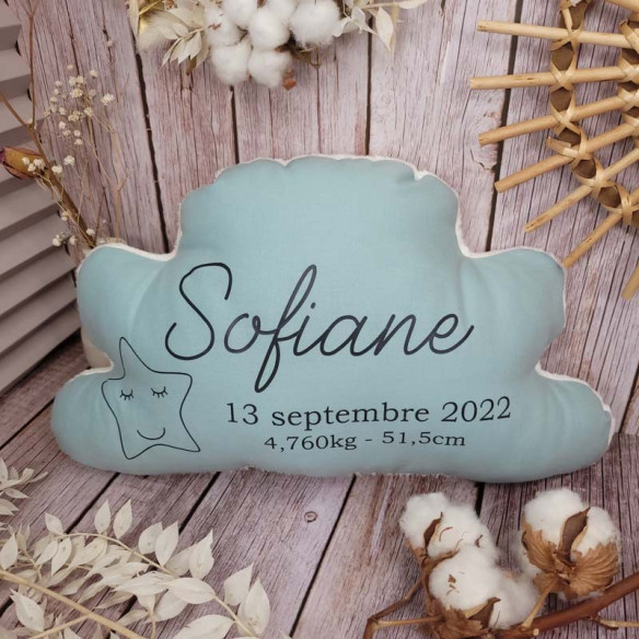 Coussin nuage grand format à personnaliser