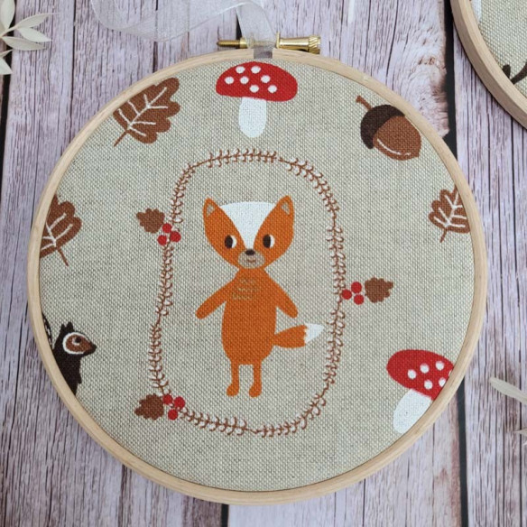 Tambour décoratif "petit renard d'automne"