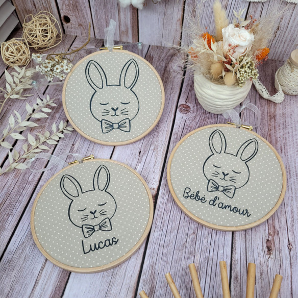 Tambour décoratif "lapin" enzo Bébé d'amour 2