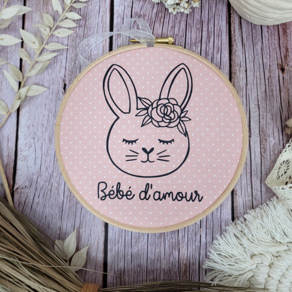 Tambour décoratif "lapin" eva Bébé d'amour