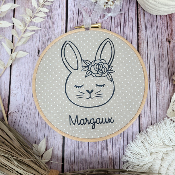 Tambour décoratif "lapin" enzo + prénom