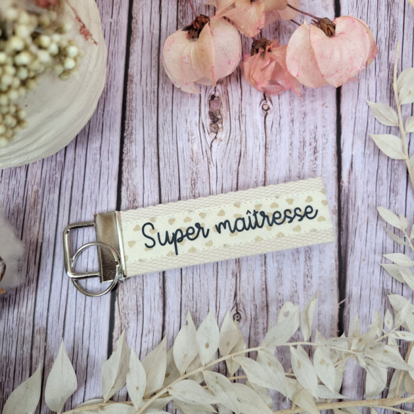 Porte-clés "Super maîtresse"