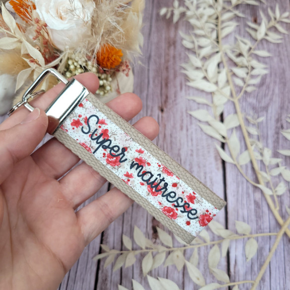 Porte-clés "Super maîtresse"