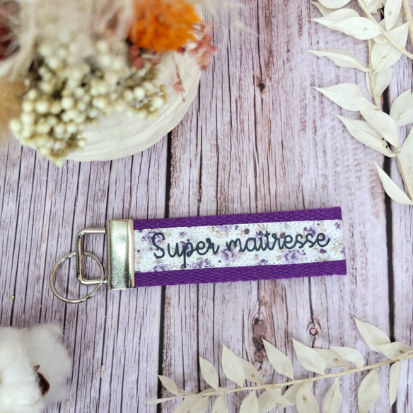 Porte-clés "Super maîtresse"