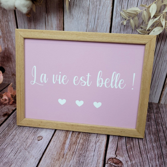 Cadre citation "La vie est belle"