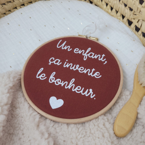 Tambour décoratif "Un enfant, ça invente le bonheur." 2