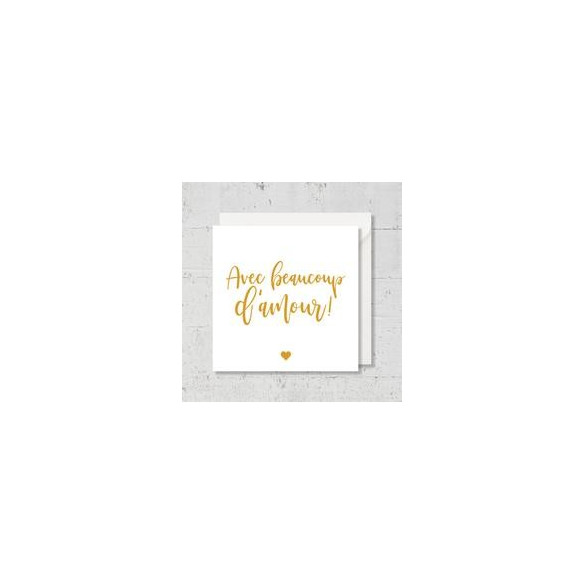 Carte de vœux "Avec beaucoup d'amour" Gold 2